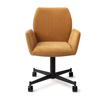 Misaki Dining Chair Honey Harvest Caster Black