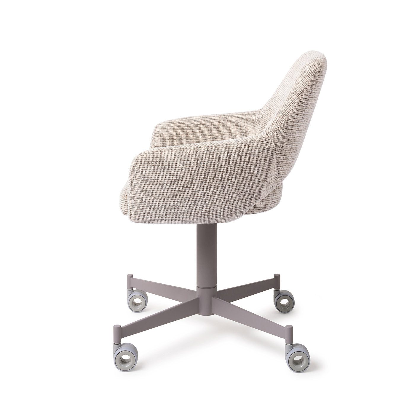 Yanai Dining Chair Caramel Grid Caster Grey