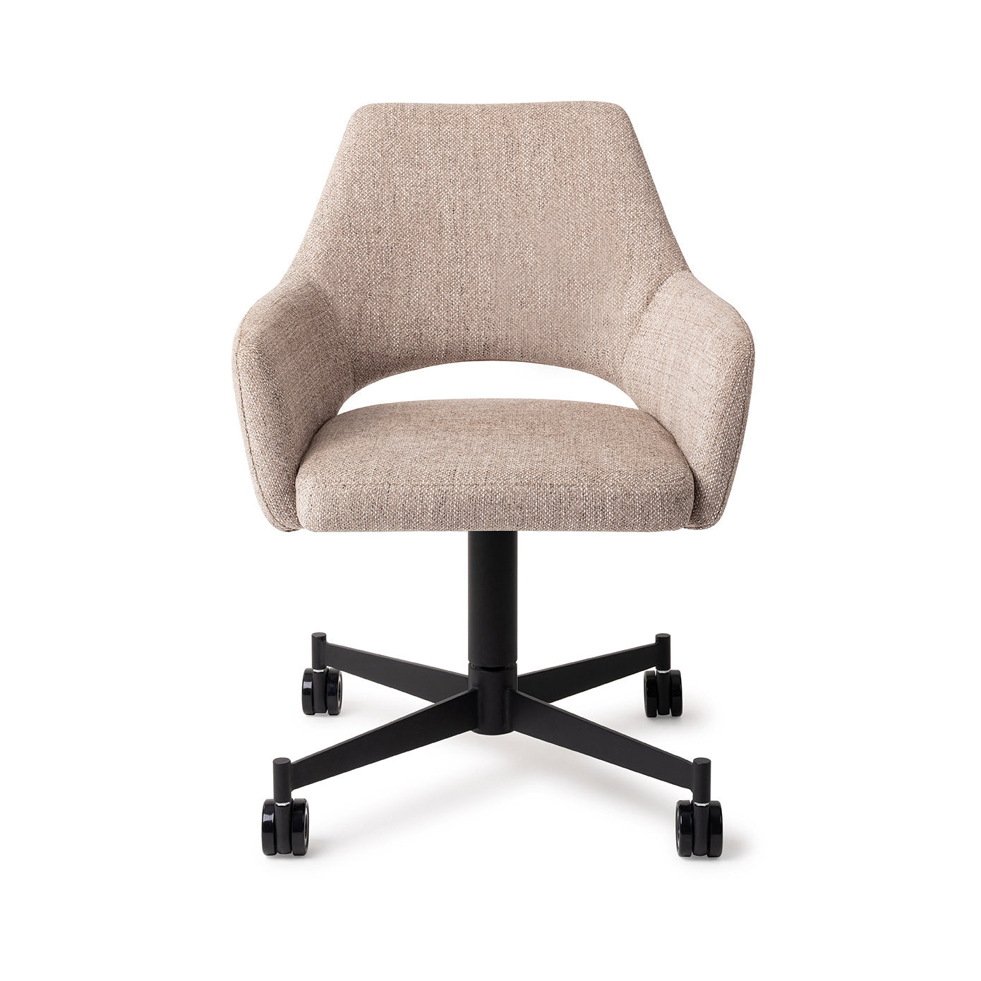 Yanai Dining Chair Biscuit Beach Caster Black