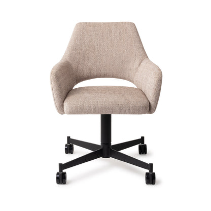 Yanai Dining Chair Biscuit Beach Caster Black