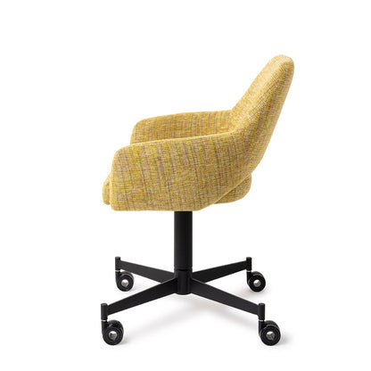 Yanai Dining Chair Lemon Lines Caster Black