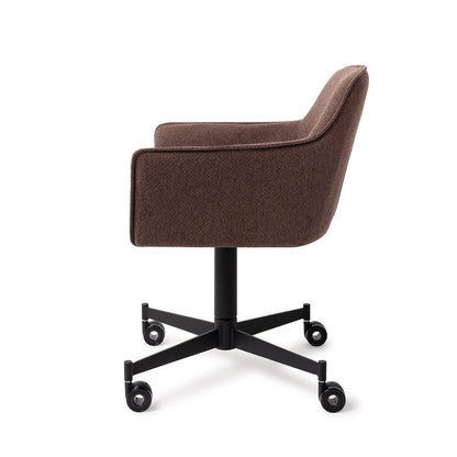 Hofu Dining Chair Potters Clay Caster Black