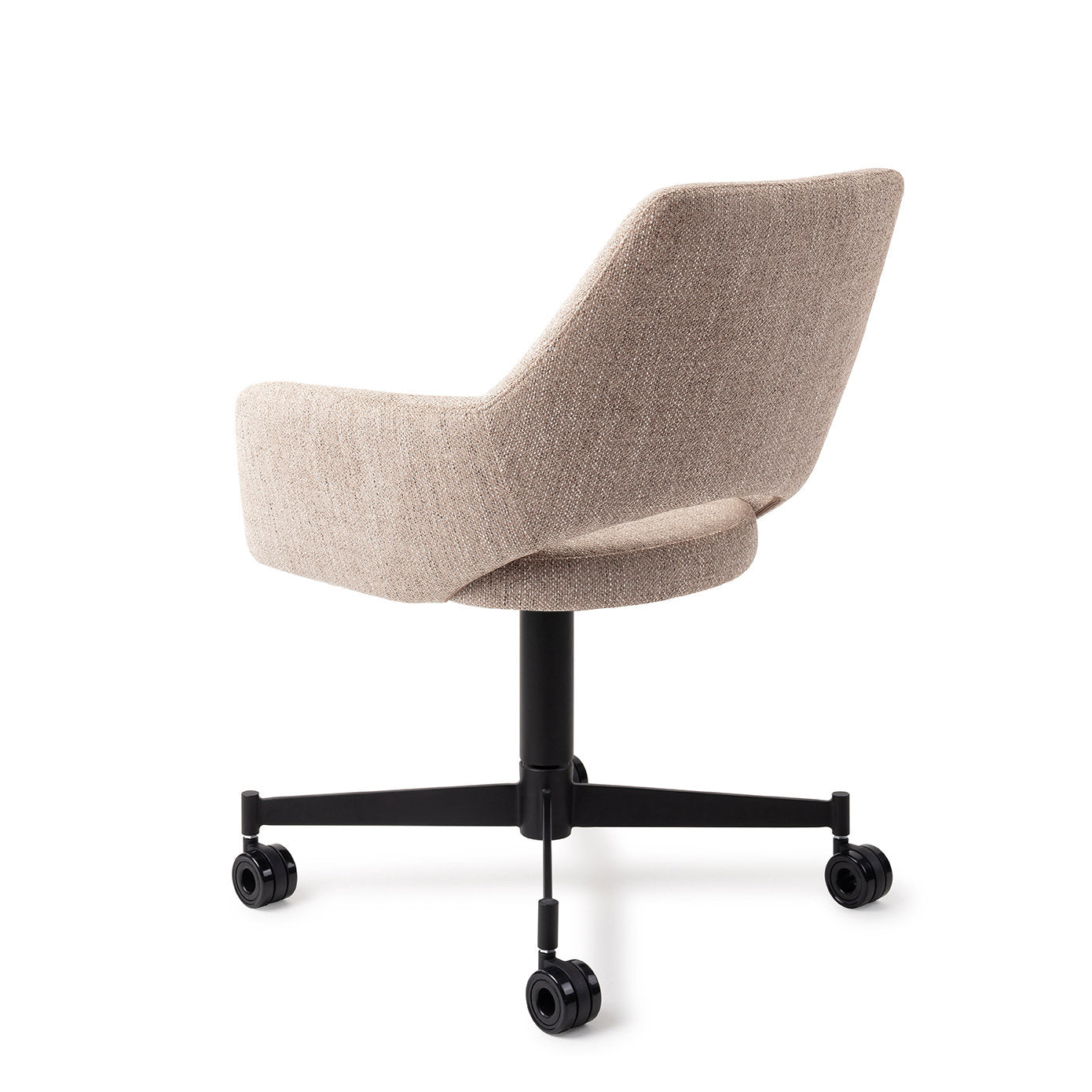 Yanai Dining Chair Biscuit Beach Caster Black