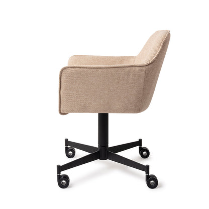 Hofu Dining Chair Wild Walnut Caster Black