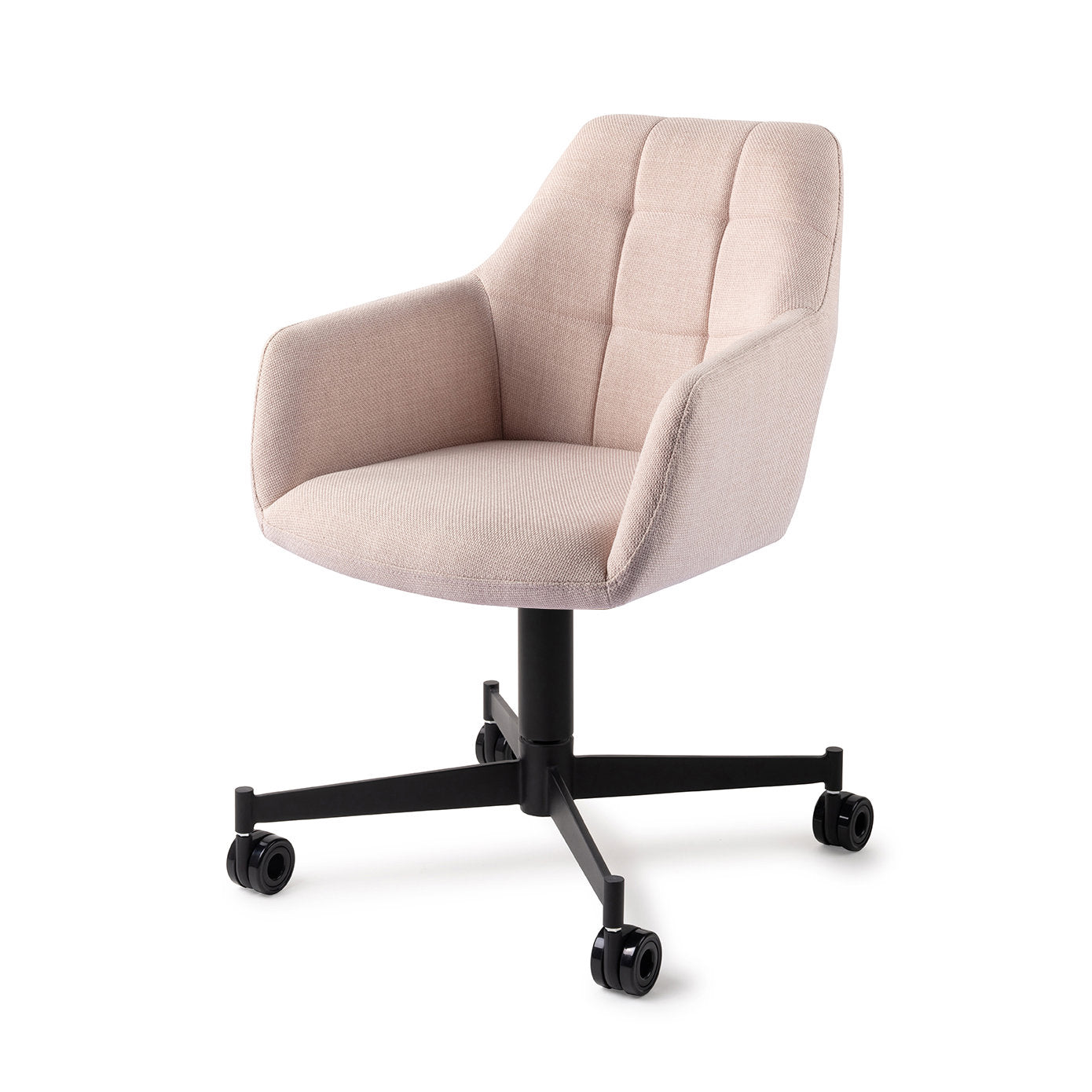 Noto Dining Chair Petal Pink Caster Black