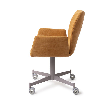 Misaki Dining Chair Honey Harvest Caster Grey