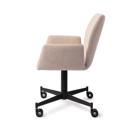 Misaki Dining Chair Sand Strand Caster Black