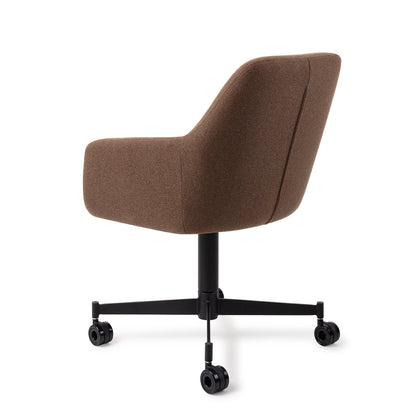 Hiroo Dining Chair Rustic Rye Caster Black