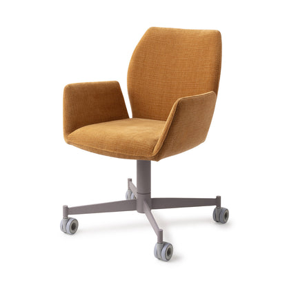 Misaki Dining Chair Honey Harvest Caster Grey