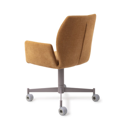 Misaki Dining Chair Honey Harvest Caster Grey