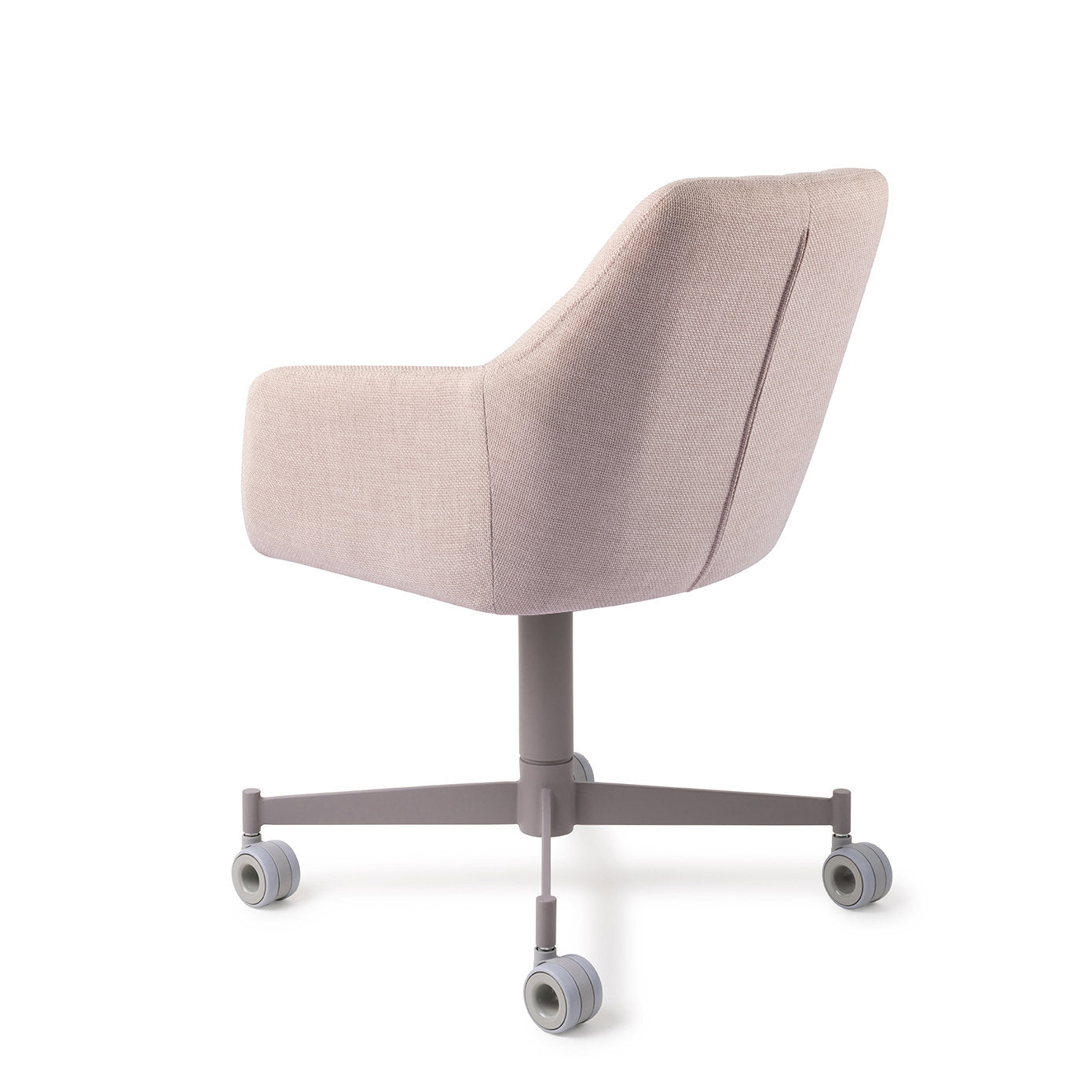 Noto Dining Chair Petal Pink Caster Grey