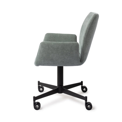 Misaki Dining Chair Breezy Blue Caster Black