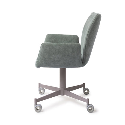 Misaki Dining Chair Breezy Blue Caster Grey