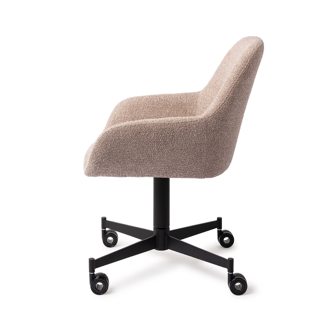 Kushi Dining Chair Stone Haze Caster Black