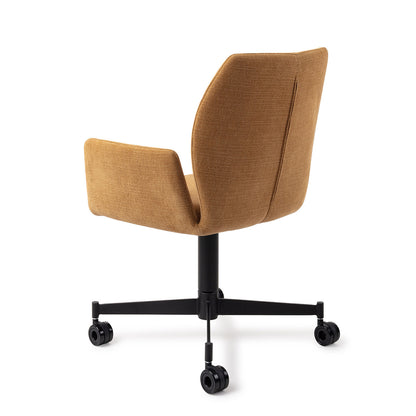 Misaki Dining Chair Honey Harvest Caster Black