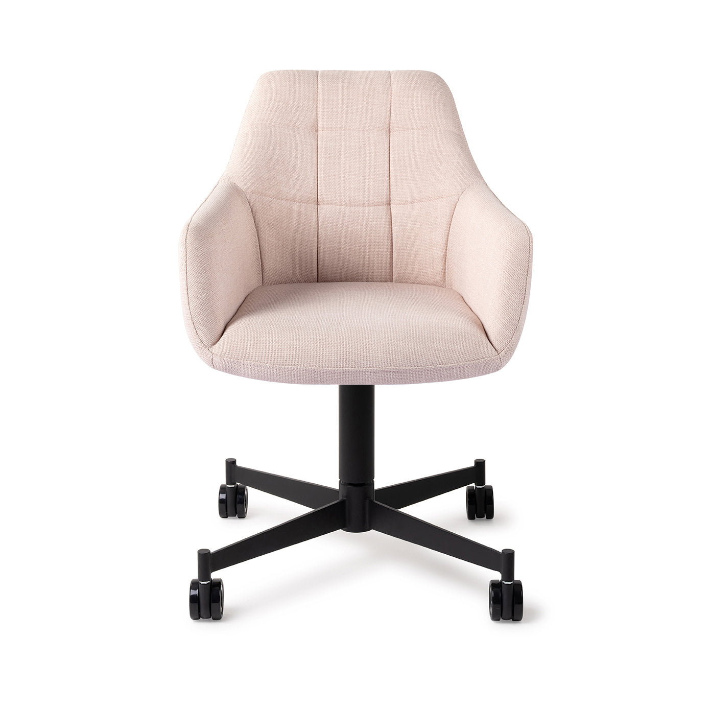 Noto Dining Chair Petal Pink Caster Black