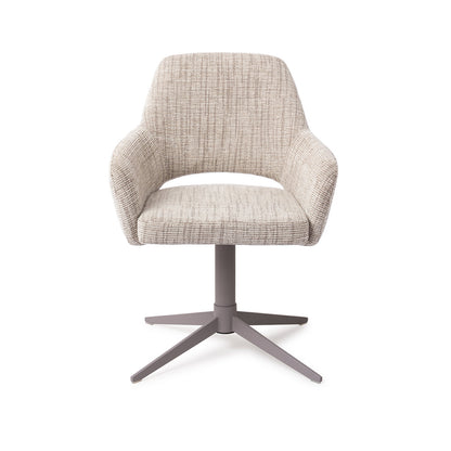 Yanai Dining Chair Caramel Grid Quad Grey