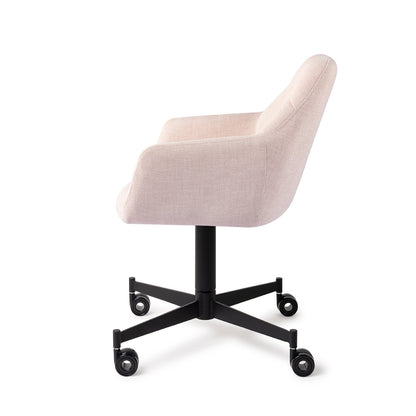 Noto Dining Chair Petal Pink Caster Black