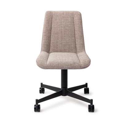 Umedo Dining Chair Grainy Greige Caster Black