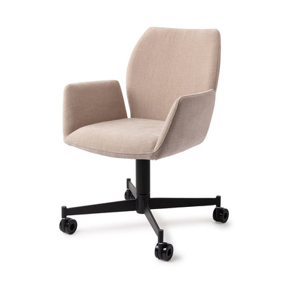 Misaki Dining Chair Sand Strand Caster Black