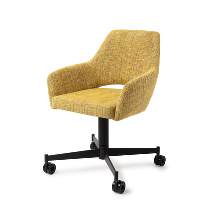 Yanai Dining Chair Lemon Lines Caster Black