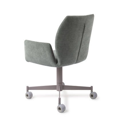 Misaki Dining Chair Breezy Blue Caster Grey