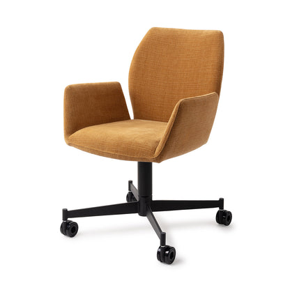 Misaki Dining Chair Honey Harvest Caster Black