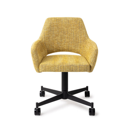 Yanai Dining Chair Lemon Lines Caster Black
