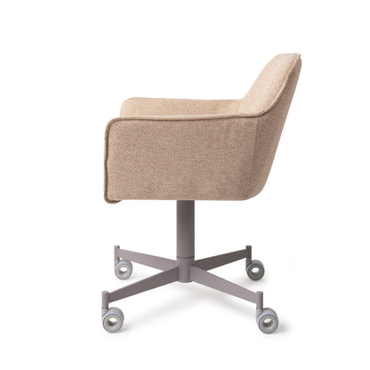 Hofu Dining Chair Wild Walnut Caster Grey