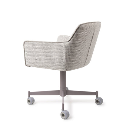 Hofu Dining Chair Checkers Charm Caster Grey