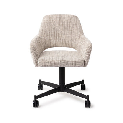 Yanai Dining Chair Caramel Grid Caster Black