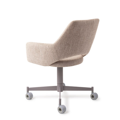 Yanai Dining Chair Biscuit Beach Caster Grey