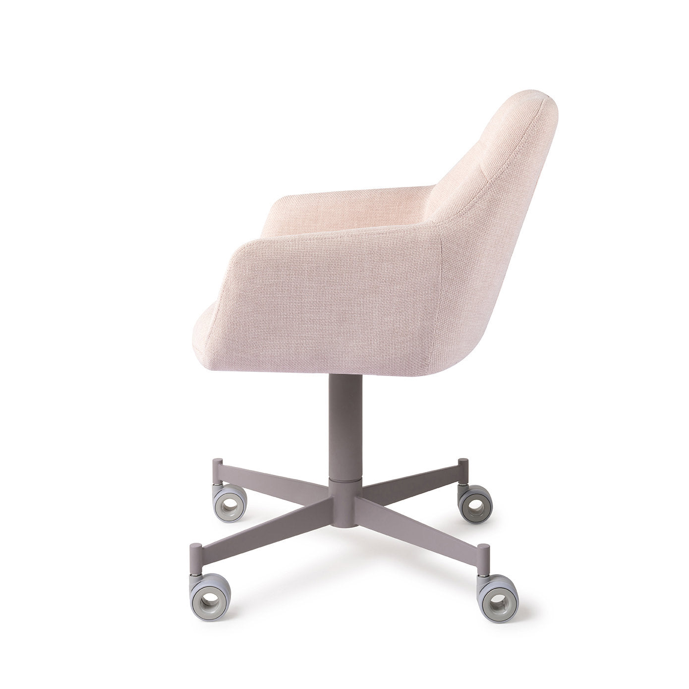 Noto Dining Chair Petal Pink Caster Grey