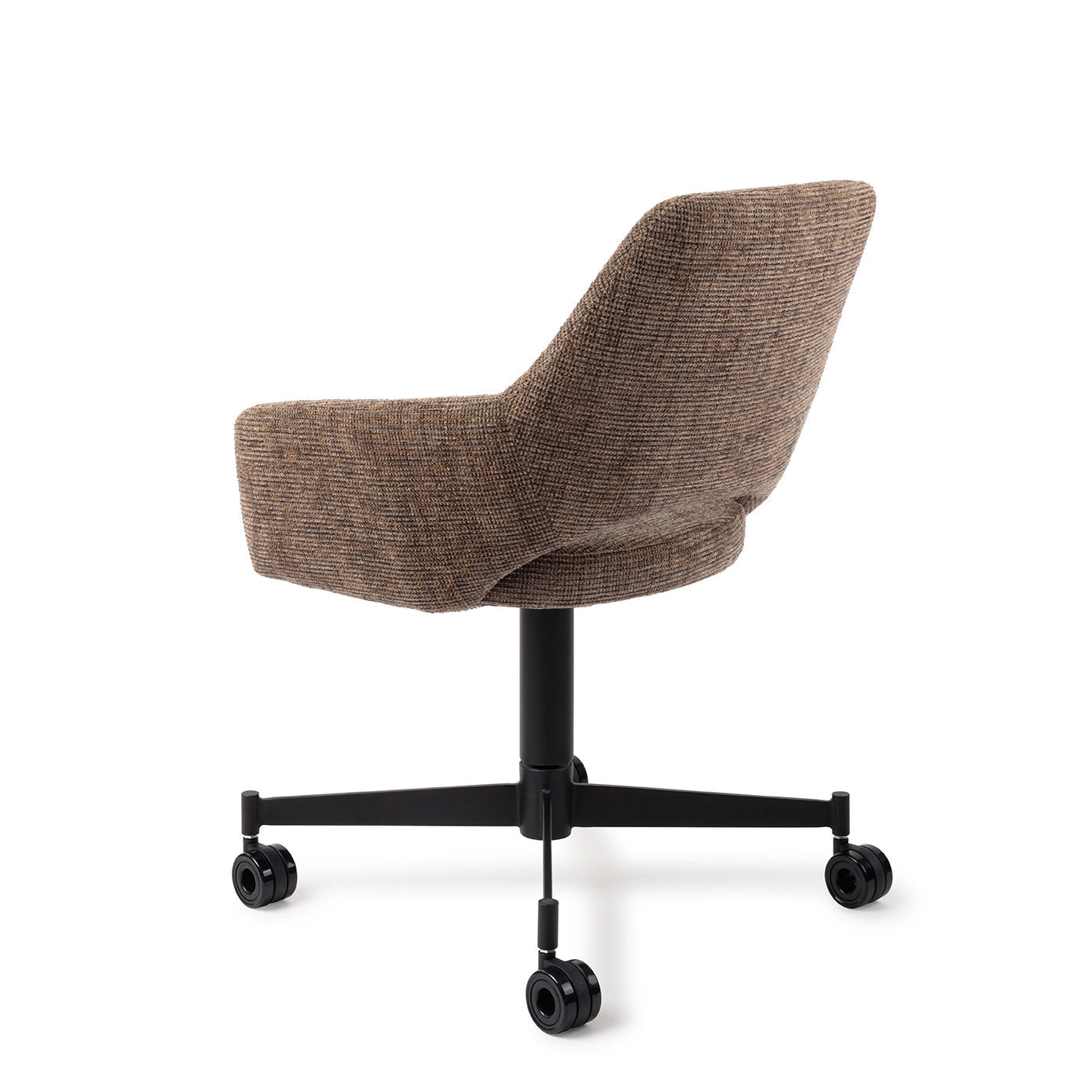 Yanai Dining Chair Checked Chestnut Caster Black