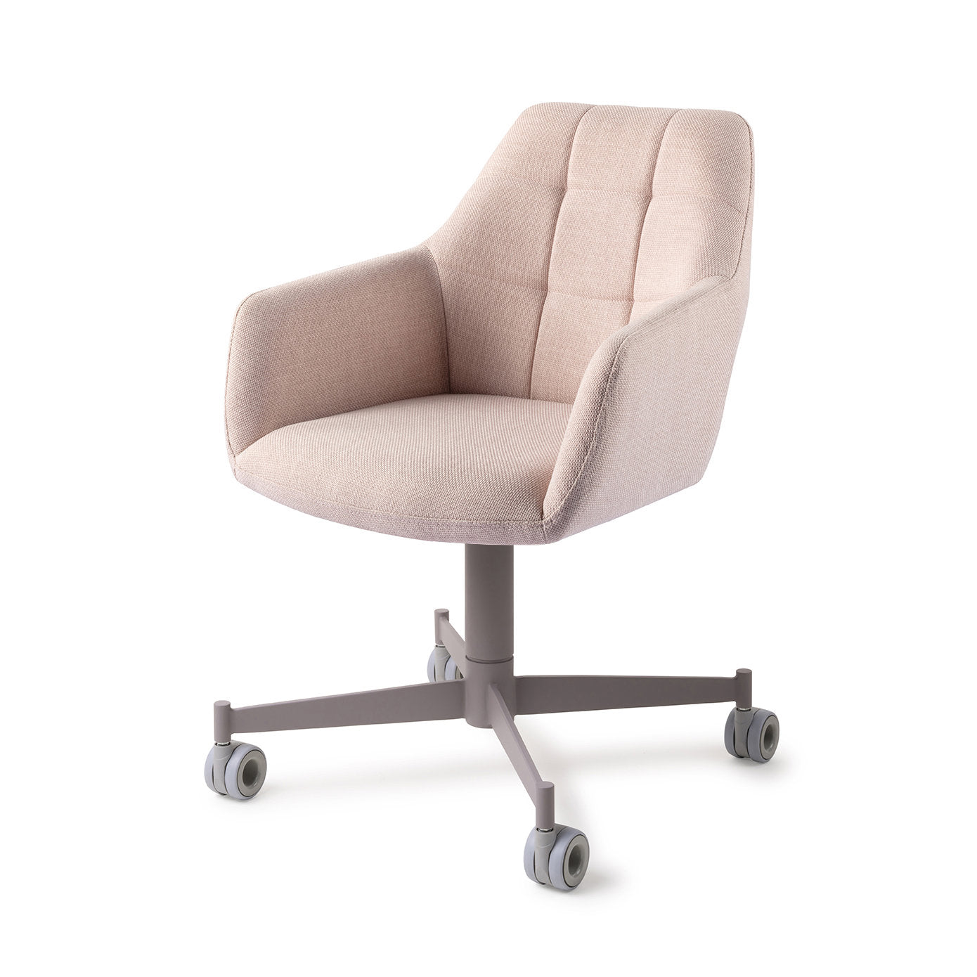 Noto Dining Chair Petal Pink Caster Grey