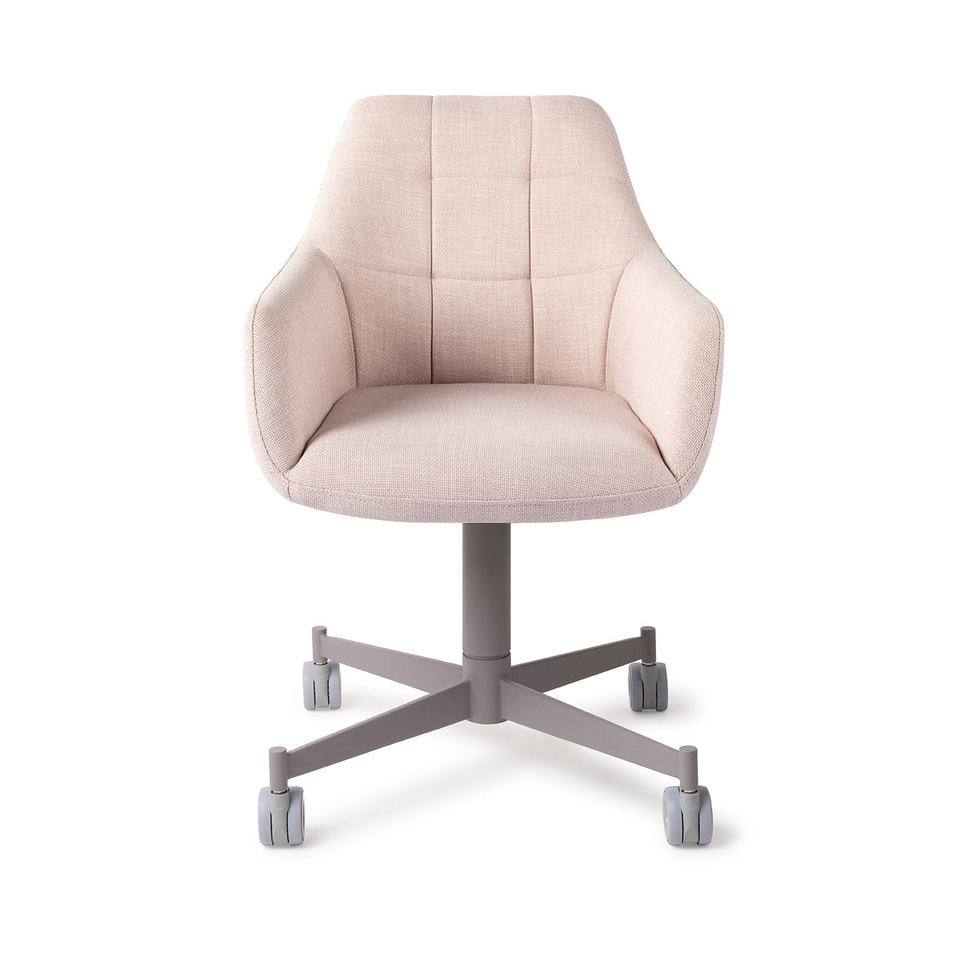 Noto Dining Chair Petal Pink Caster Grey
