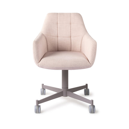 Noto Dining Chair Petal Pink Caster Grey