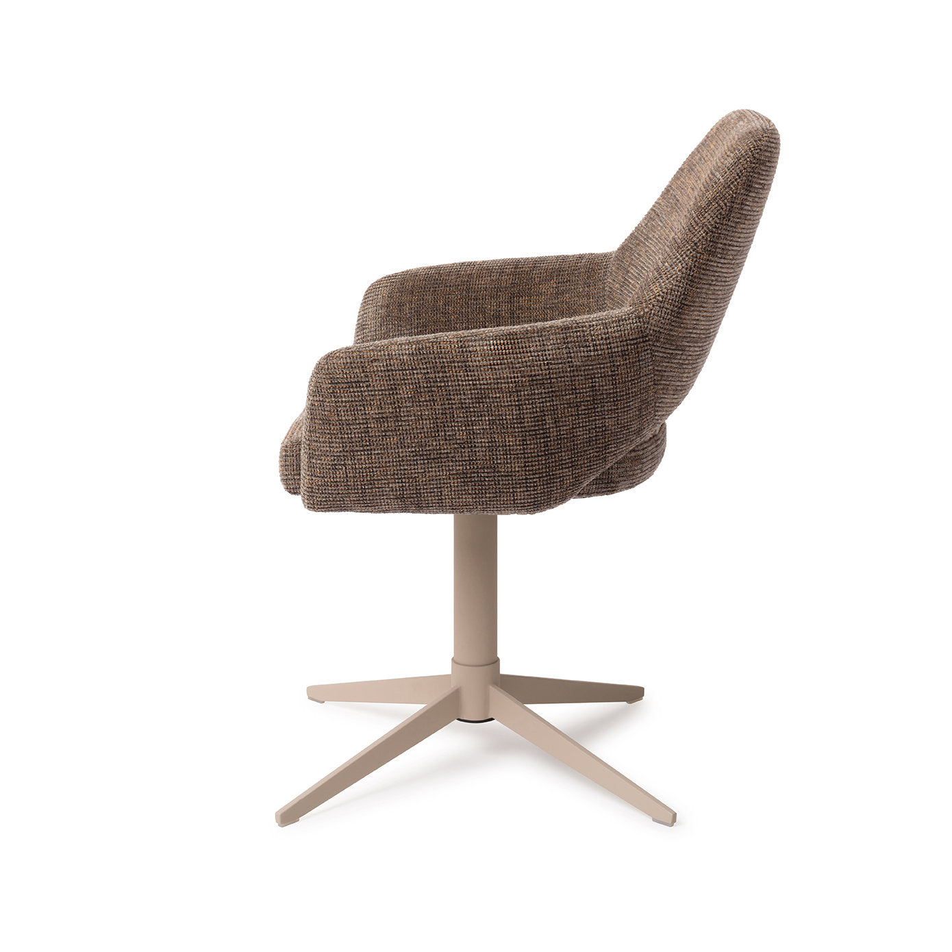 Yanai Dining Chair Checked Chestnut Quad Beige