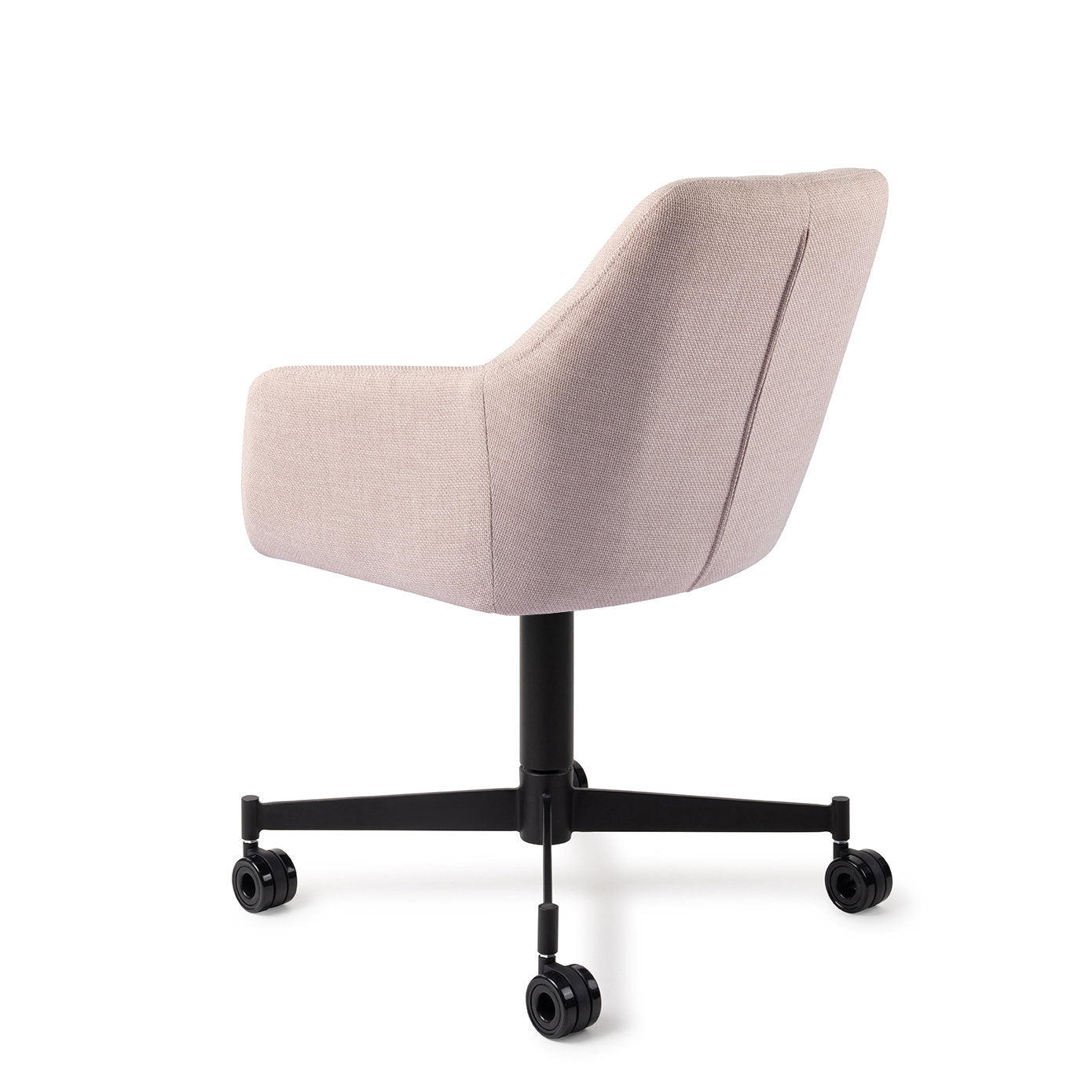 Noto Dining Chair Petal Pink Caster Black