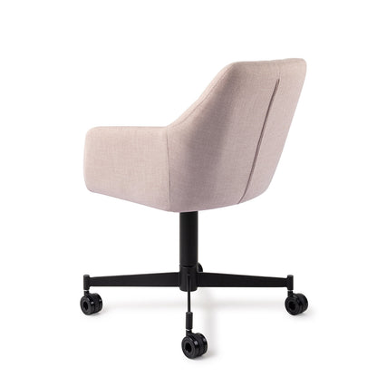 Noto Dining Chair Petal Pink Caster Black