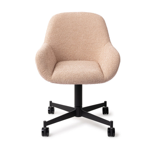 Kushi Dining Chair Flax Relax Caster Black