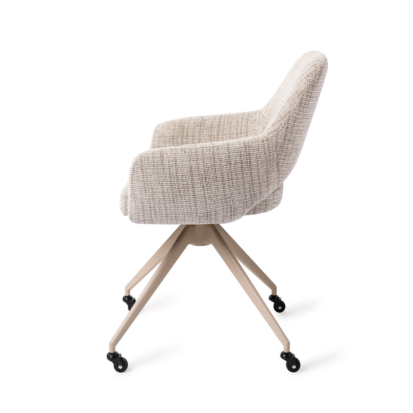 Yanai Dining Chair Caramel Grid Glide Beige