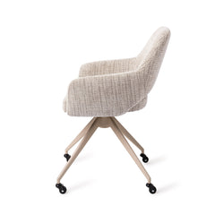 Yanai Dining Chair Caramel Grid Glide Beige