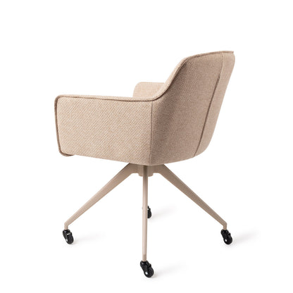 Hofu Dining Chair Wild Walnut Glide Beige