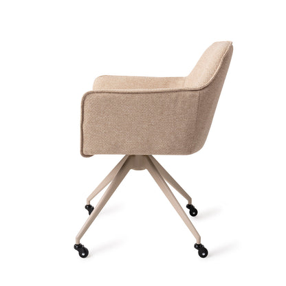 Hofu Dining Chair Wild Walnut Glide Beige