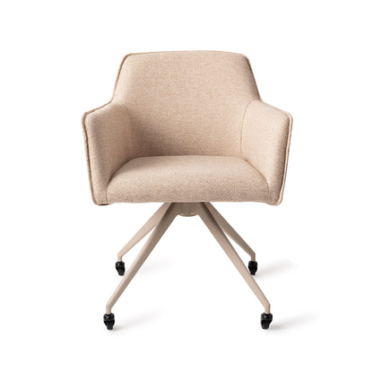 Hofu Dining Chair Wild Walnut Glide Beige
