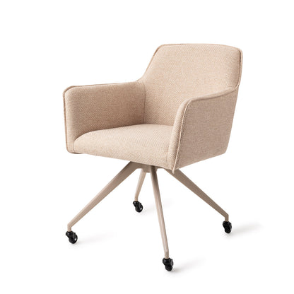 Hofu Dining Chair Wild Walnut Glide Beige