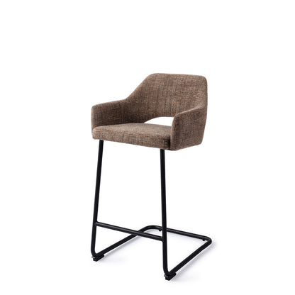 Yanai Bar Chair Checked Chestnut Arch Counter (65 cm)