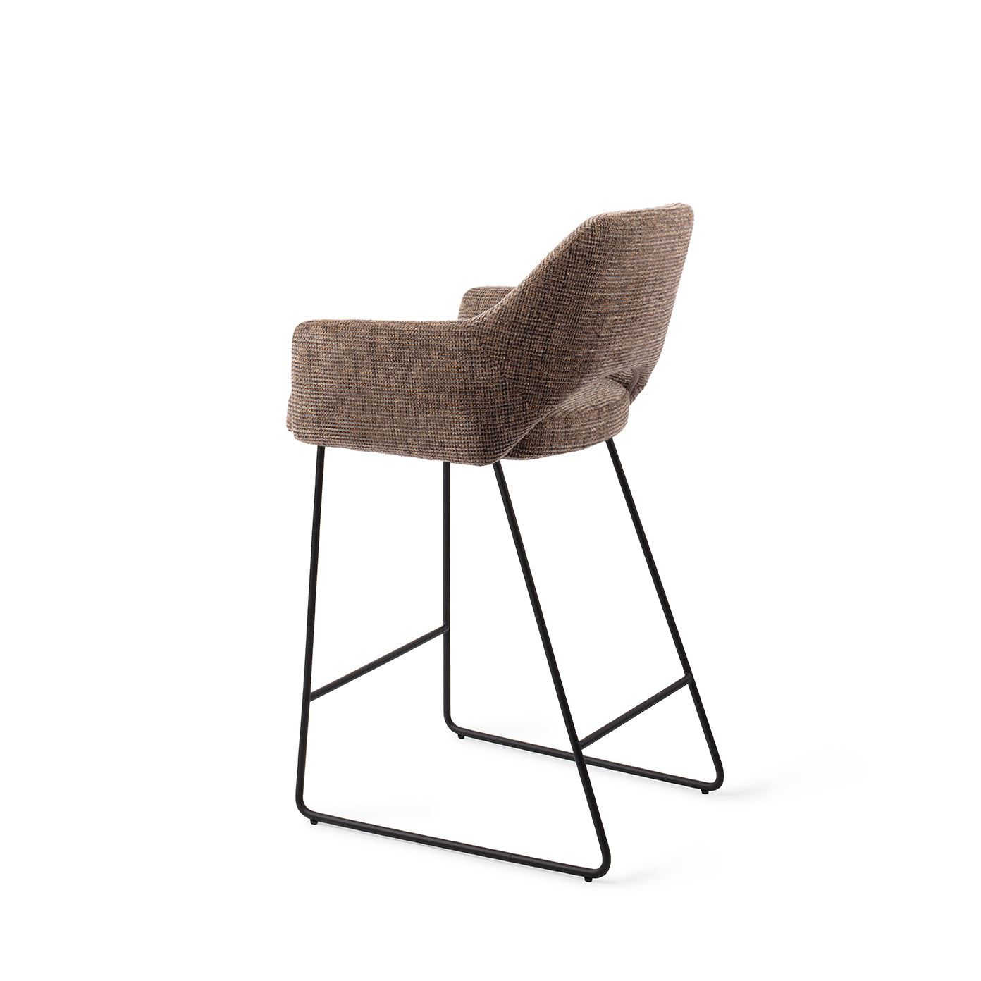 Yanai Bar Chair Checked Chestnut Slide Counter (65 cm)