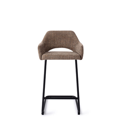 Yanai Bar Chair Checked Chestnut Arch Counter (65 cm)